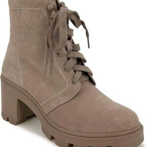 Splendid Women's Mady Combat Boot Ermine Taupe Size 8.5